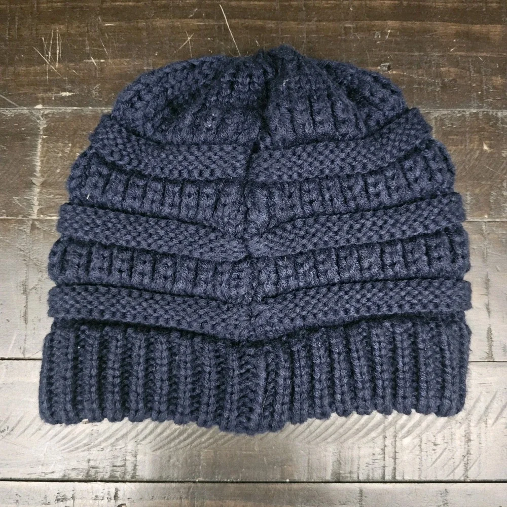 Lot‎ Of 3 Baby Toddler Winter Hats Blue Gray Brown Crochet Football